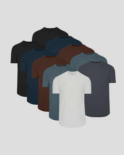 Classic Curved Hem Crew Neck 10-Pack