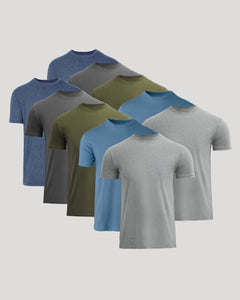 True ClassicClassic Crew 10-Pack of solid-colored short-sleeve crew-neck T-shirts.