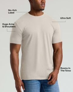 True ClassicOatmeal Tall Straight Hem Crew Neck T-Shirt