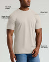 Oatmeal Tall Straight Hem Crew Neck T-Shirt
