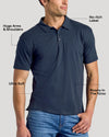 Man wearing Classic Polo 6-Pack, highlighting fit and comfort features.