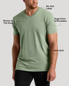 Sage Green Tall Short Sleeve V-Neck