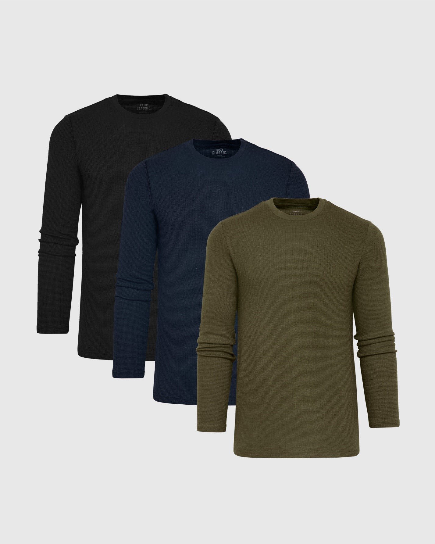 Color Waffle Long Sleeve Crew 3-Pack