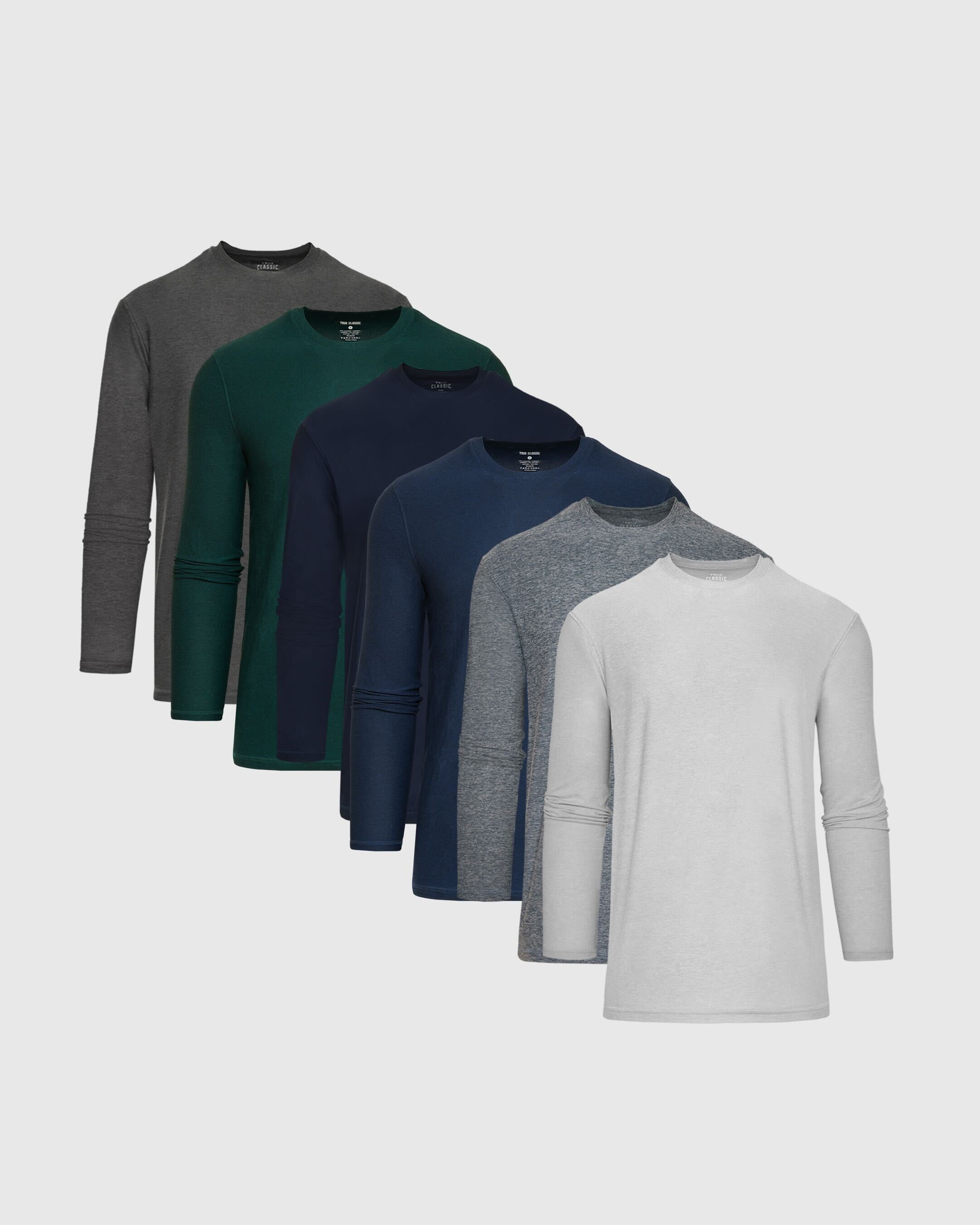 Cool Tones Long Sleeve Active Crew 6-Pack