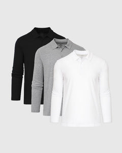 True ClassicCore Color Long Sleeve Polo 3-Pack
