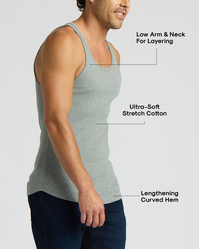 Ribbed Curved Hem Tank