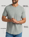 Man wears the Seasonal Classic Curved Hem Crew Neck T-shirt.