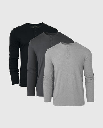Long Sleeve Henley 3 Pack