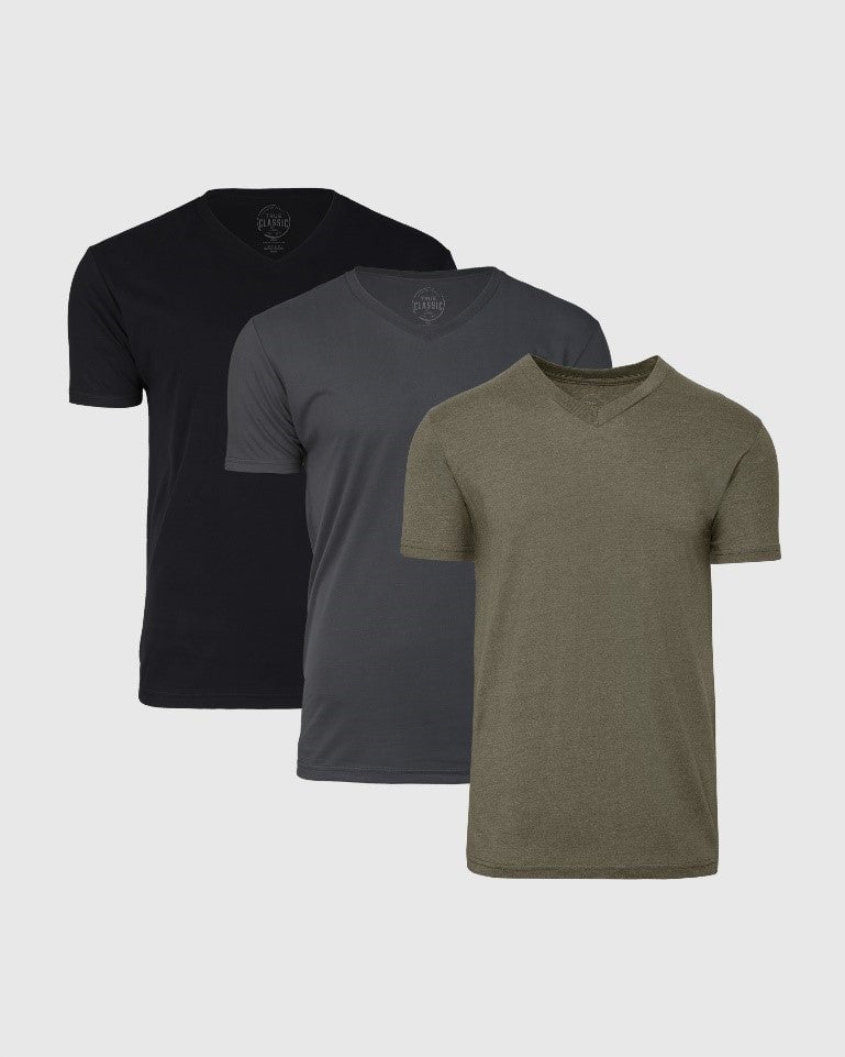 Dark Tones V-Neck T-Shirt 3-Pack