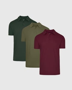 True ClassicDeep Green Short Sleeve Polo 3-Pack