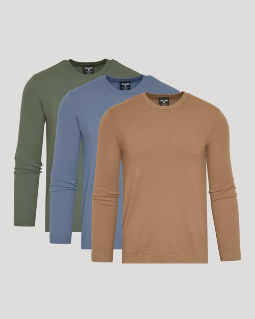 Dressy Crew Neck Sweater 3‑Pack