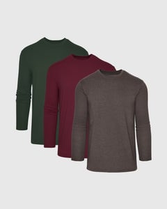 True ClassicEarth Hues Long Sleeve Crew 3-Pack