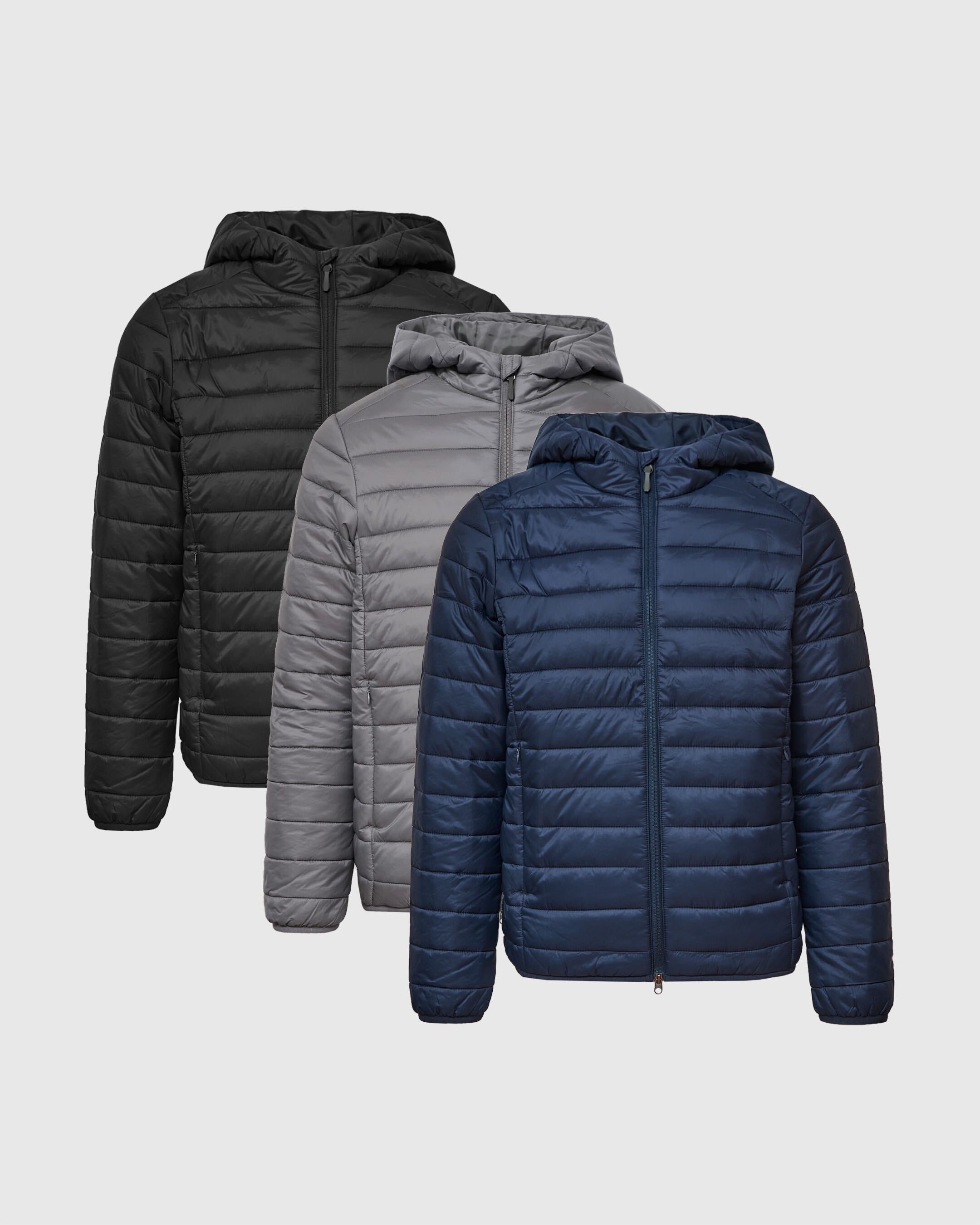Essential Hooded Puffer 3-Pack