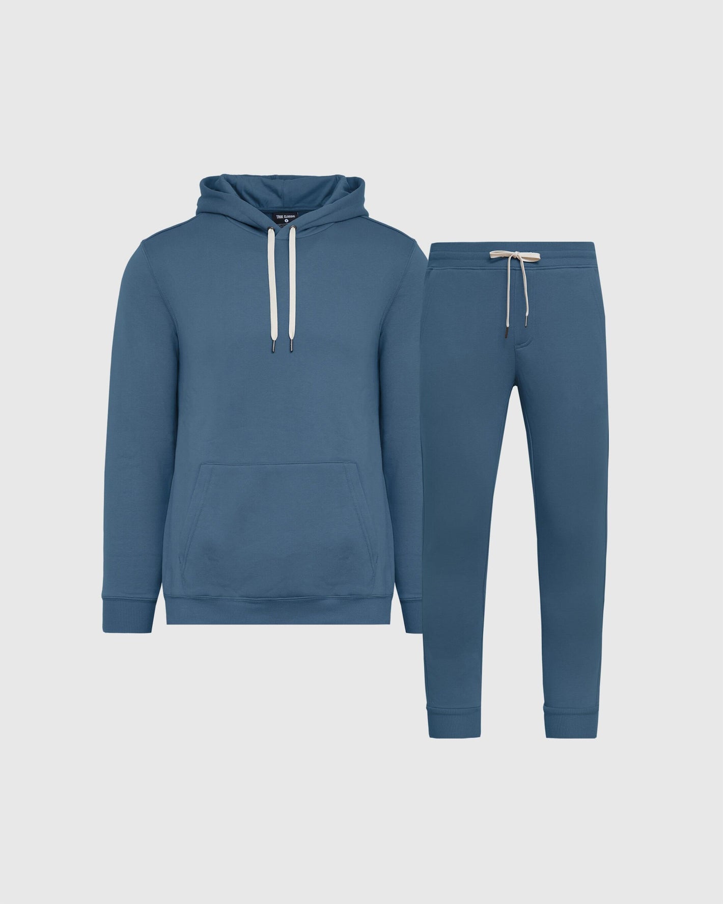 Fiord Pullover Fleece Hoodie & Jogger 2-Pack, muted blue loungewear set.