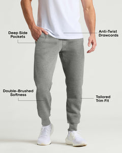 True ClassicDark Heather Gray Fleece French Terry Joggers