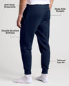 Navy Fleece French Terry Joggers with tailored trim and deep pockets.
