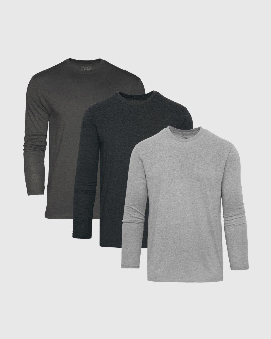 Gray Tones Long Sleeve T-Shirt 3-Pack