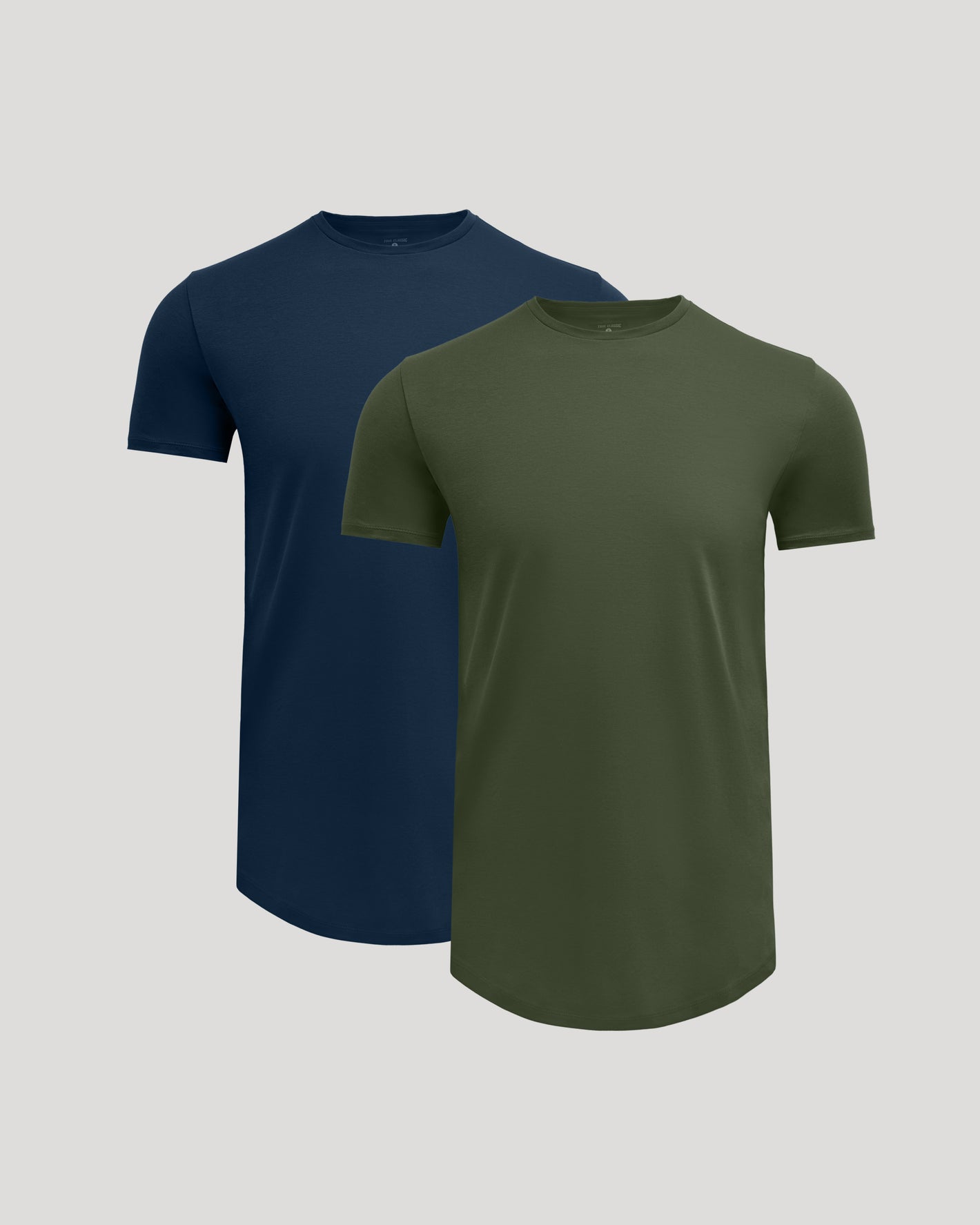 Grove & Navy Tall Premium Pima Crew Curved Hem 2-Pack T-shirts.