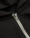 Boys' Black Fleece Full Zip Hoodie with silver zipper detail.