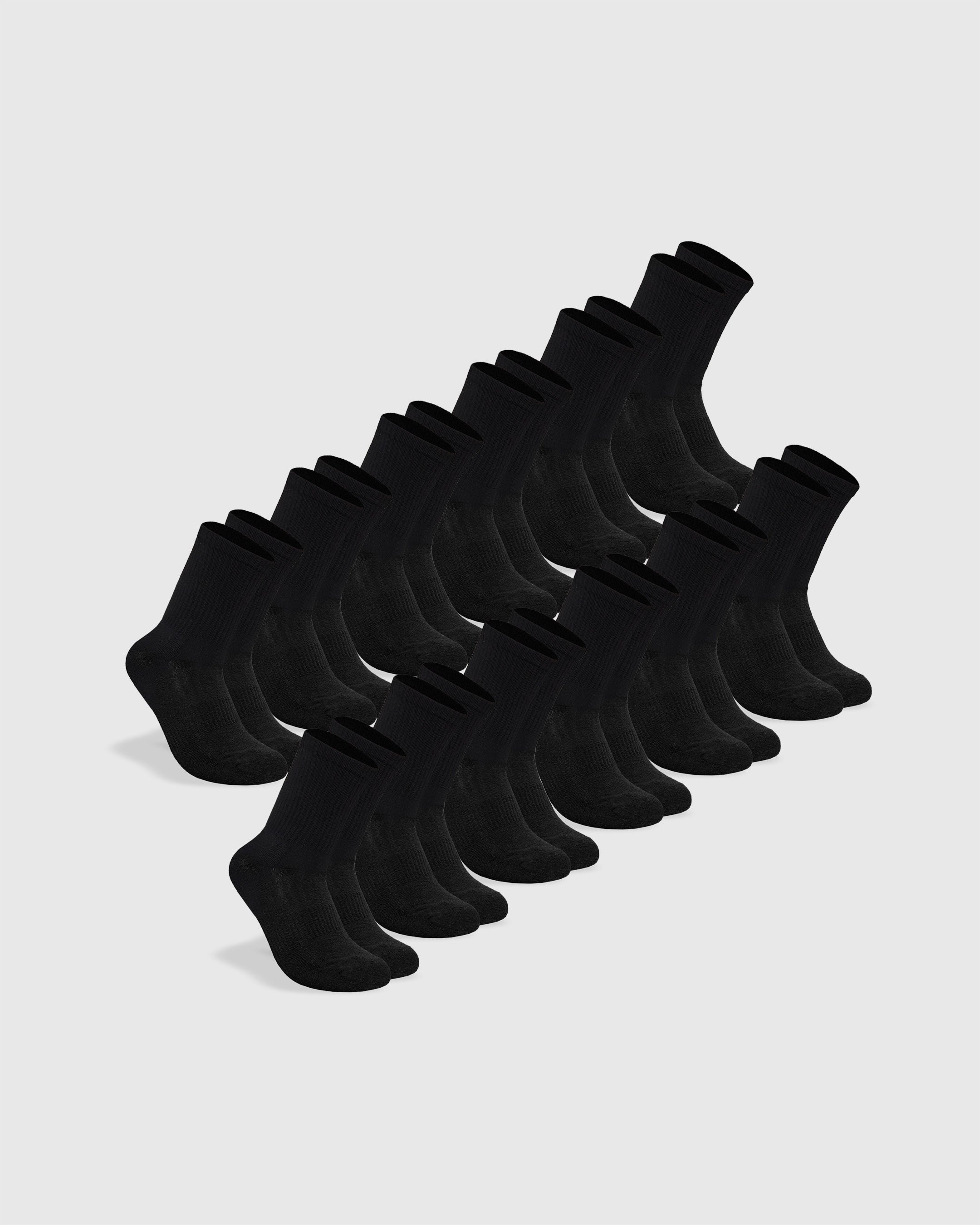 Black Half Crew Socks 12-Pack