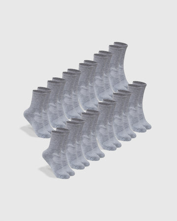 Heather Gray Half Crew Socks 12 Pack