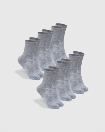 Heather Gray Half Crew Socks 6 Pack