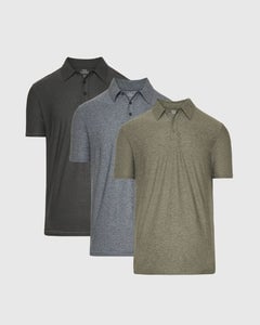 True ClassicHeather Active Polo 3-Pack