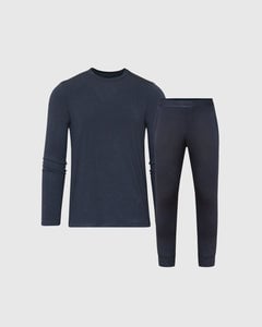 True ClassicHeather Navy Loungewear Long Sleeve Tee And Jogger Set