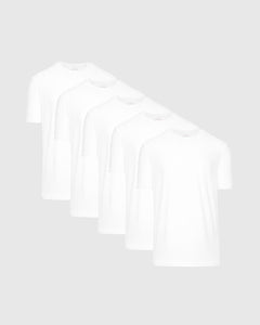 True ClassicAll White Classic Crew Neck Short Sleeve 5-Pack