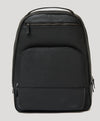 Premium Leather Backpack with pebbled texture, zippered compartments, and top handle.