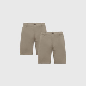 True Classic9" Khaki Comfort Knit Chino Shorts 2-Pack