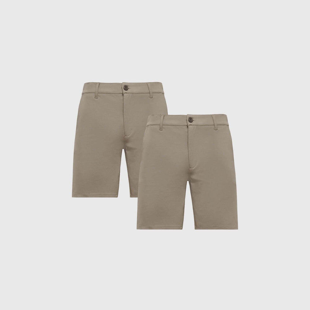 9" Khaki Comfort Knit Chino Shorts 2-Pack