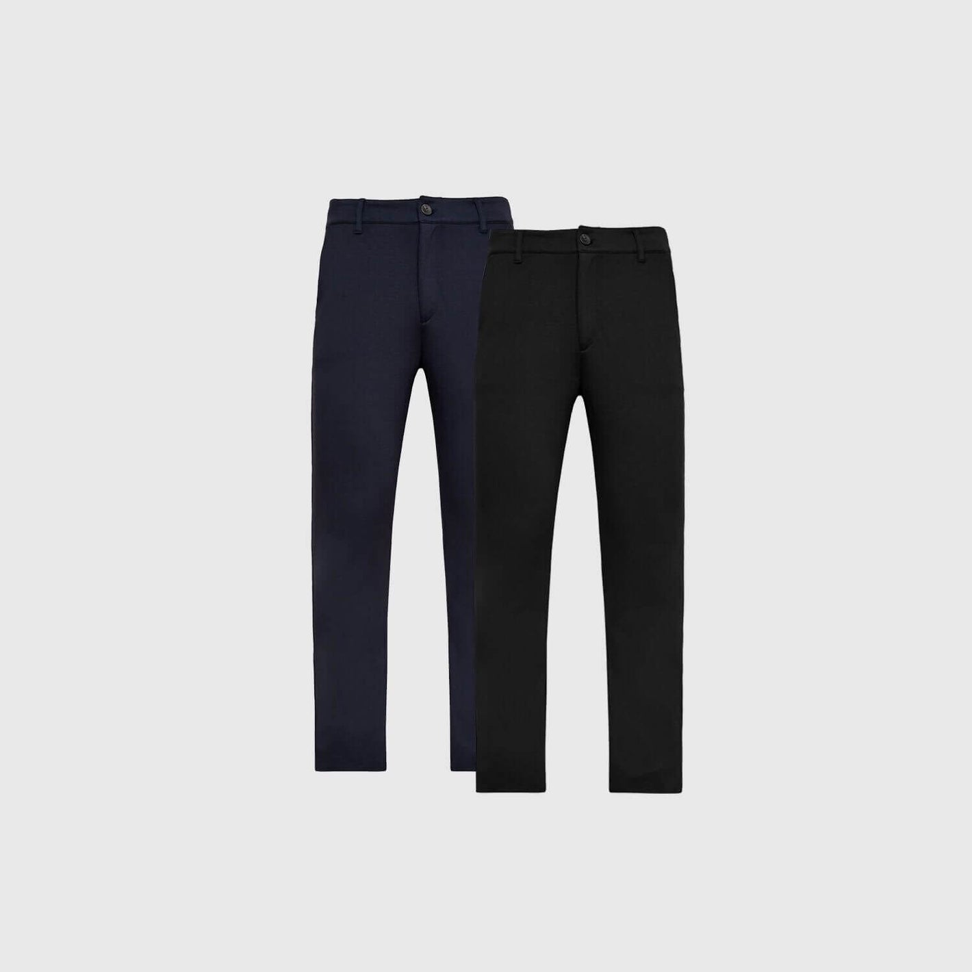 Black & Navy Slim Comfort Knit Chino Pant 2-Pack laid flat.