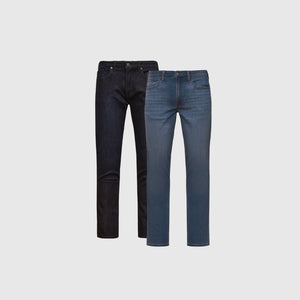 True ClassicIndigo and Medium Straight Fit Comfort Jeans 2-Pack