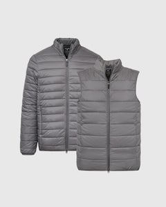 True ClassicGunmetal Puffer Jacket and Vest 2-Pack