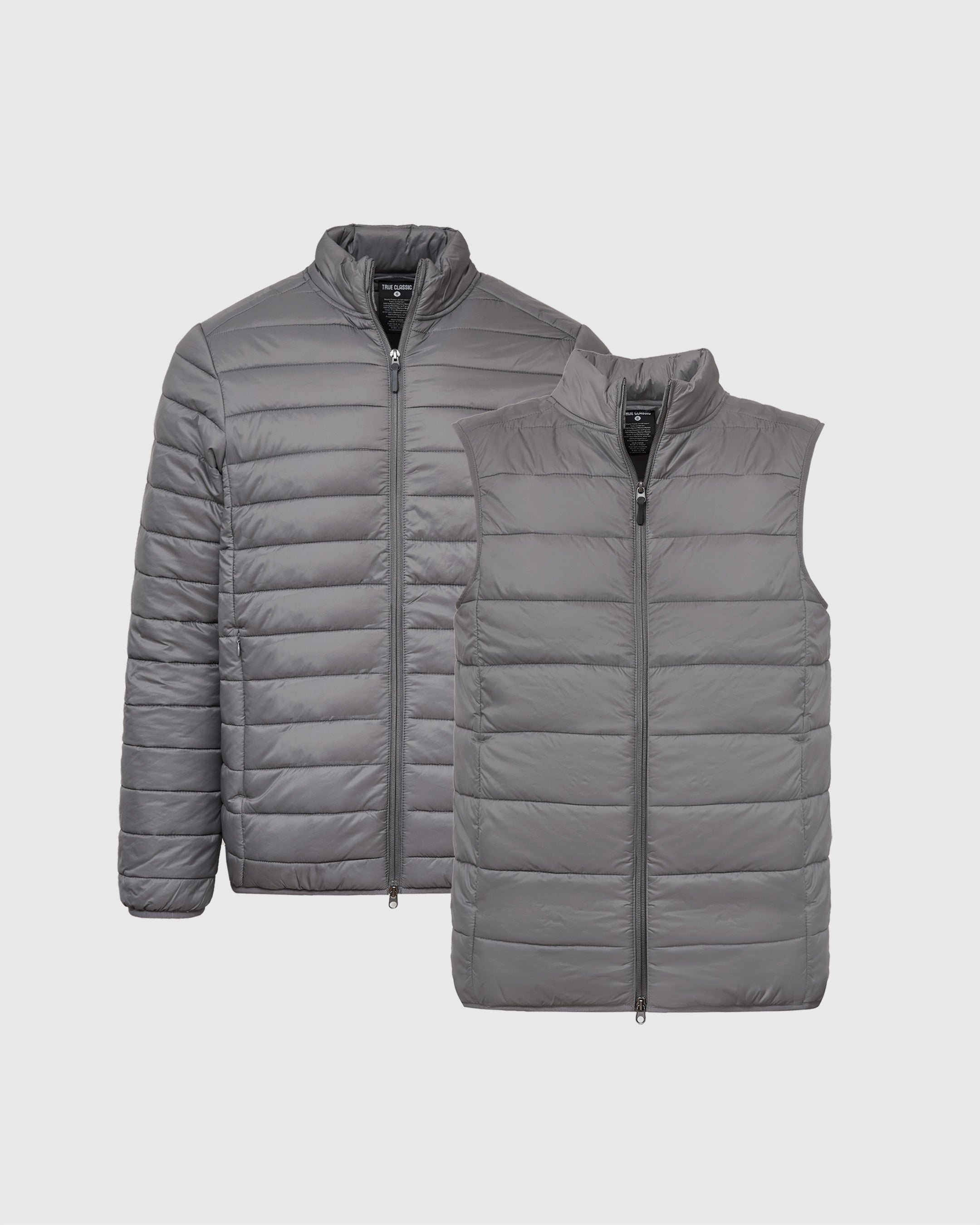 Gunmetal Puffer Jacket and Vest 2-Pack