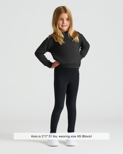 Girls Slouch Pullover Crew - Black