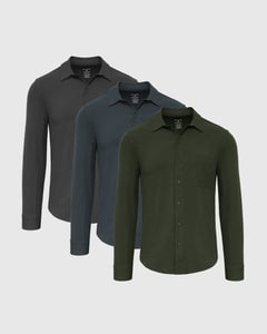 True ClassicLong Sleeve Ripstop Commuter Shirt 3-Pack