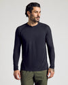 Black Long Sleeve Active Mesh Crew worn by man in studio shot.