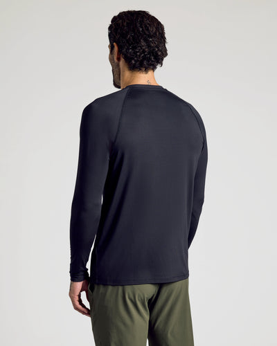 Active Mesh Long Sleeve Crew Neck - Black