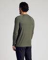 Kelp Long Sleeve Active Mesh Crew rear view, showcasing fit and fabric texture.