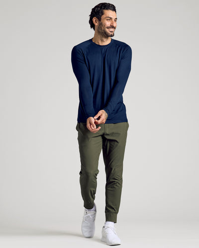 Active Mesh Long Sleeve Crew Neck - Navy