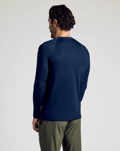 Active Mesh Long Sleeve Crew Neck - Navy