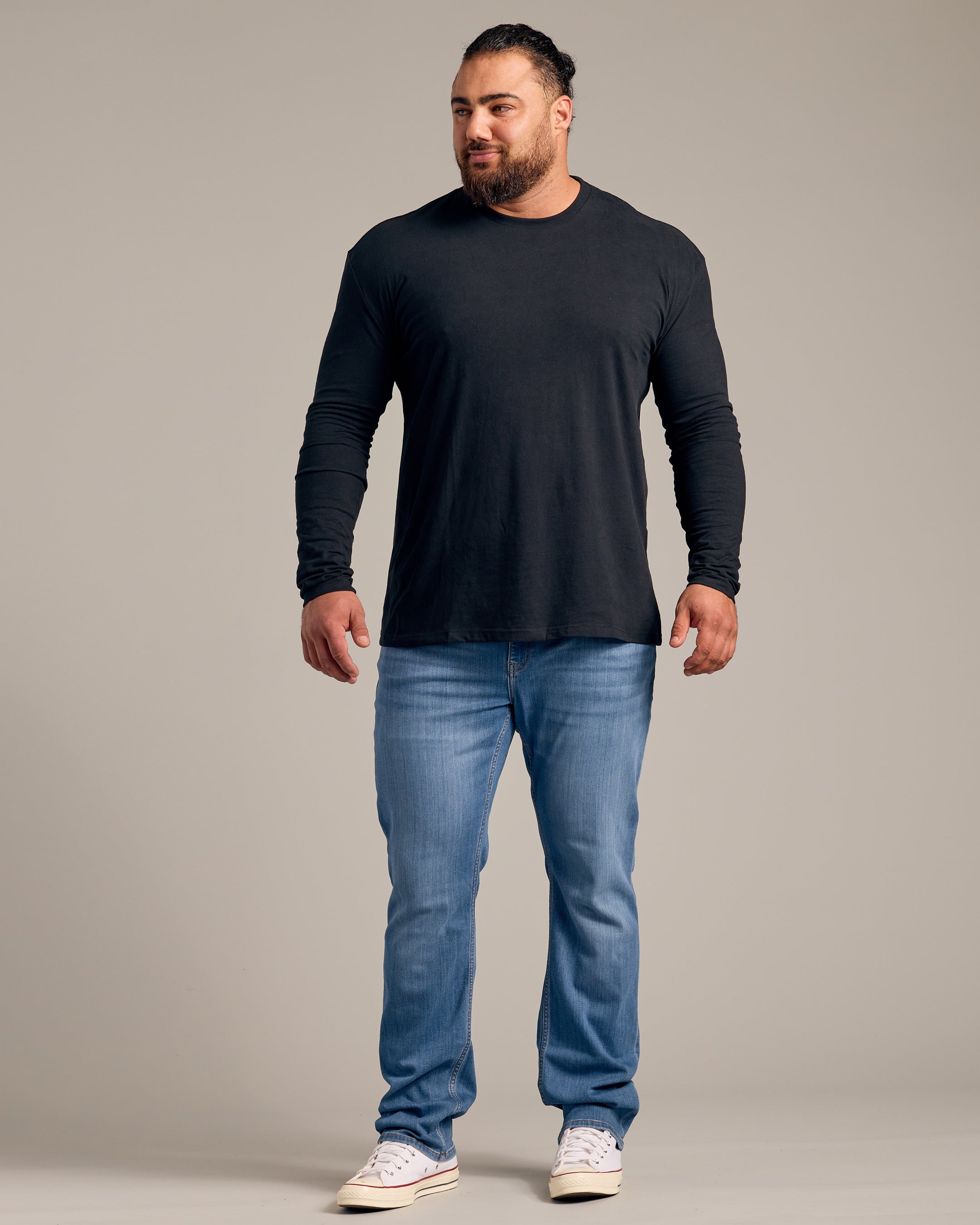 Charcoal Heather Gray Classic Long Sleeve Crew Neck – True Classic