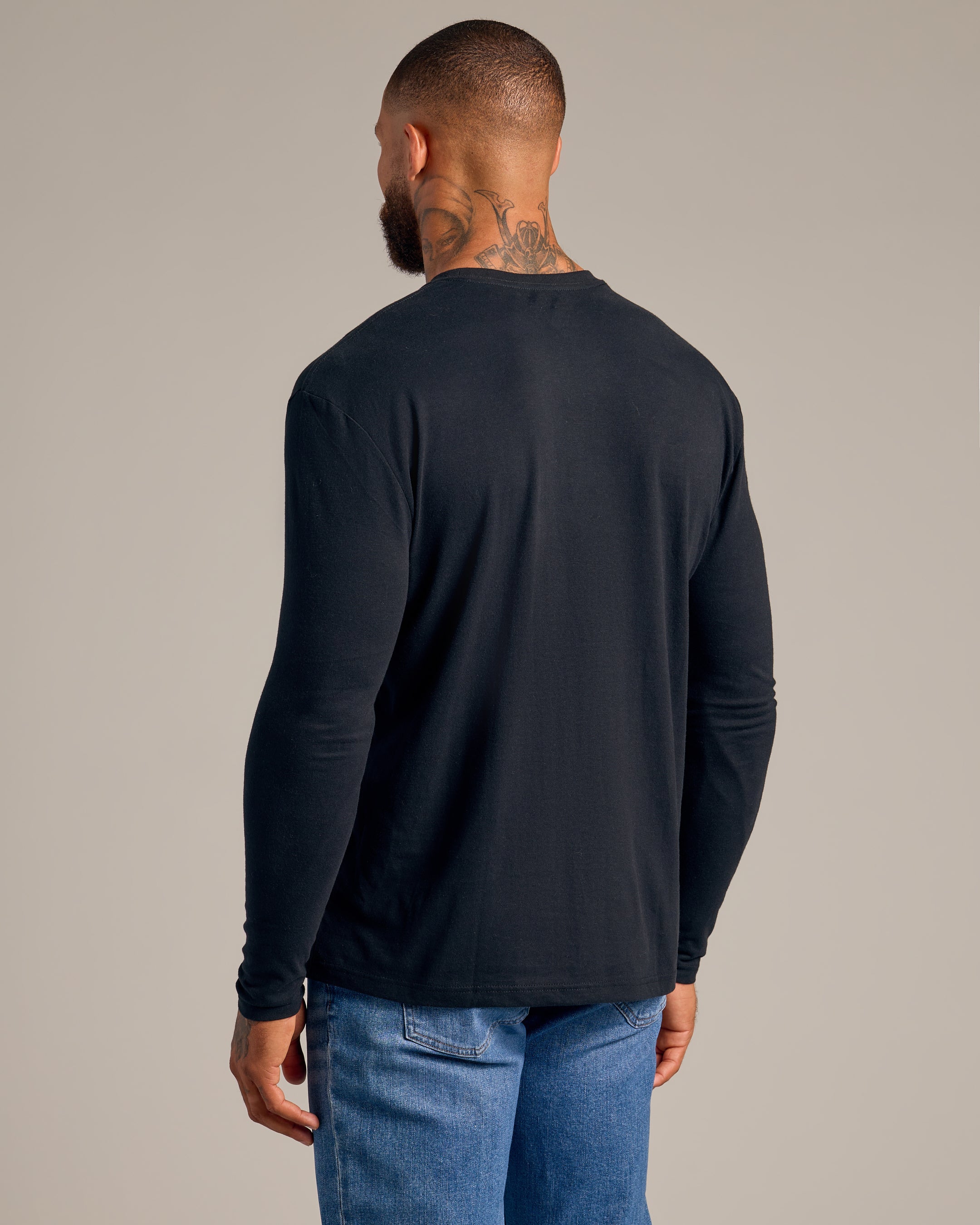 All Black Long Sleeve Crew Neck T-Shirt 6-Pack | All Black Long Sleeve ...