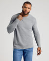 Man wearing Classic Long Sleeve 3-Pack in heather-gray shirt.