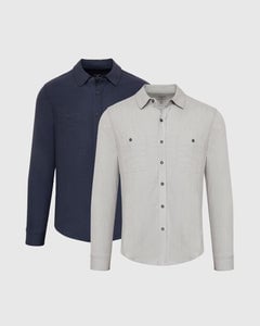 True ClassicLong Sleeve Lightweight Flannel Shirt 2-Pack