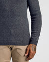 Charcoal Heather Gray Marled Crew Neck Sweater with ribbed hem and cuffs.