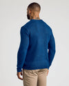 Heather Fiord Marled Crew Neck Sweater shown from the back, slim fit.