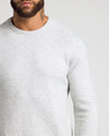 Light Heather Gray Marled Crew Neck Sweater on person with short beard.